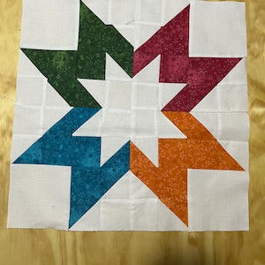 ピンホイールスターキルトパターン：初心者向け裁縫（即時
