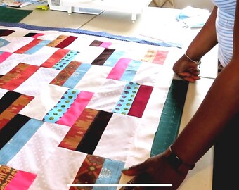 Bricks Strip Quilt Pattern: Einfache Schritt-für-Schritt-Anleitung (PDF-Muster)