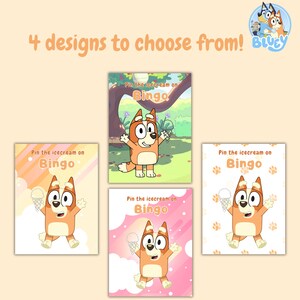 Pin the Tail Bluey, Pin the Icecream, Bluey Party, Bluey Theme, Bluey ...