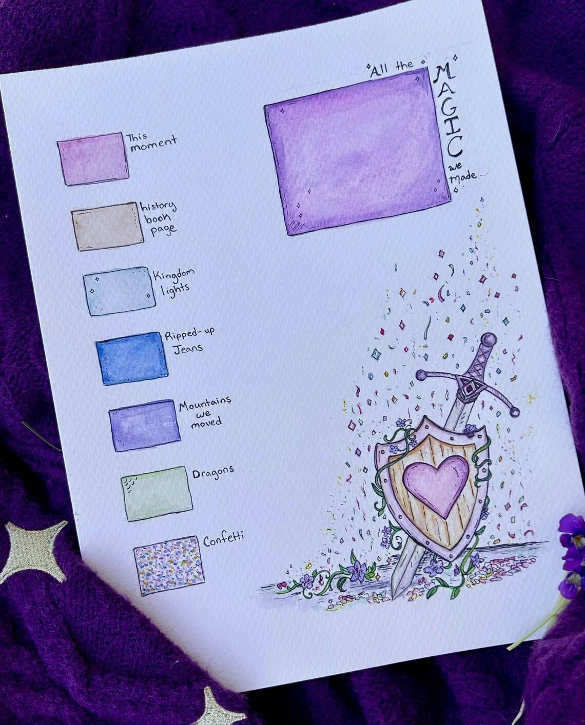 Custom Whimsical Color Story Illustration 8x10 Watercolor Painting - Etsy