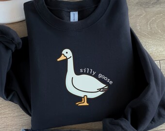 Silly Goose Sweatshirt, Funny Men's Crewneck, Funny Goose Tshirt, Gift for Goose Lover