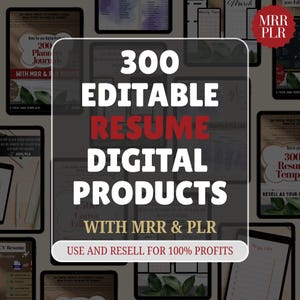 Oltre 300 modelli di CV modificabili / Diritti di rivendita / Pacchetto PLR MRR (prodotti digitali) / Curriculum (A4)