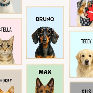 Custom Watercolor Portraits Using Pet Photo Personalized Digital Dog Portraits Cat Portraits Custom Dog Portraits Custom Pet Memorial Art