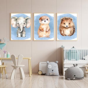 Printable Safari Nursery wall art prints, Digital nursery art, Baby animal prints, Nursery artwork, kids room wall art, set 3 Jungle nursery