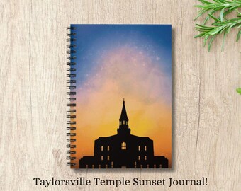 Taylorsville Temple Spiritual Study Journal - LDS Temple Journal, Spiritual Notebook, Baptism Gift, Sister Missionary, Ruled Spiral Notebook