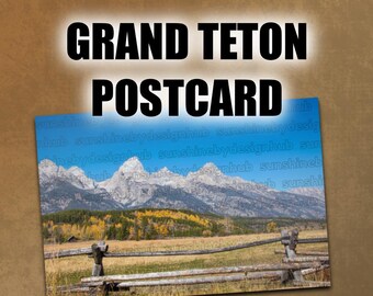 Grand Teton National Park Photo Postcard – Mountain Landscape (Digital Download)