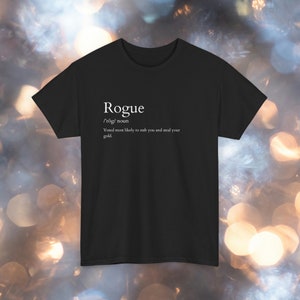 Rogue Cotton T-shirt, dnd, dungeons and dragons, d&d class