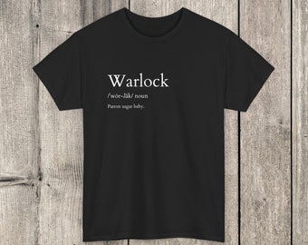 T-shirt en coton Warlock, dnd, donjons et dragons, classe d&d