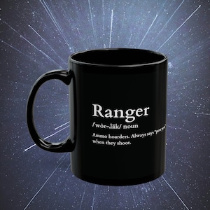 Ranger 11oz Black Mug, dnd, dungeons and dragons, d&d class