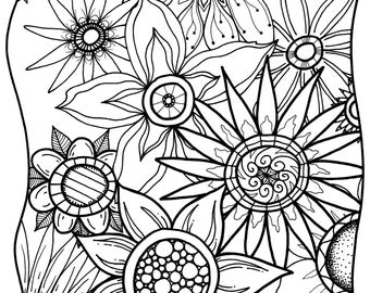 Floral Coloring Pages | Adult Coloring, Coloring Pages, Printable