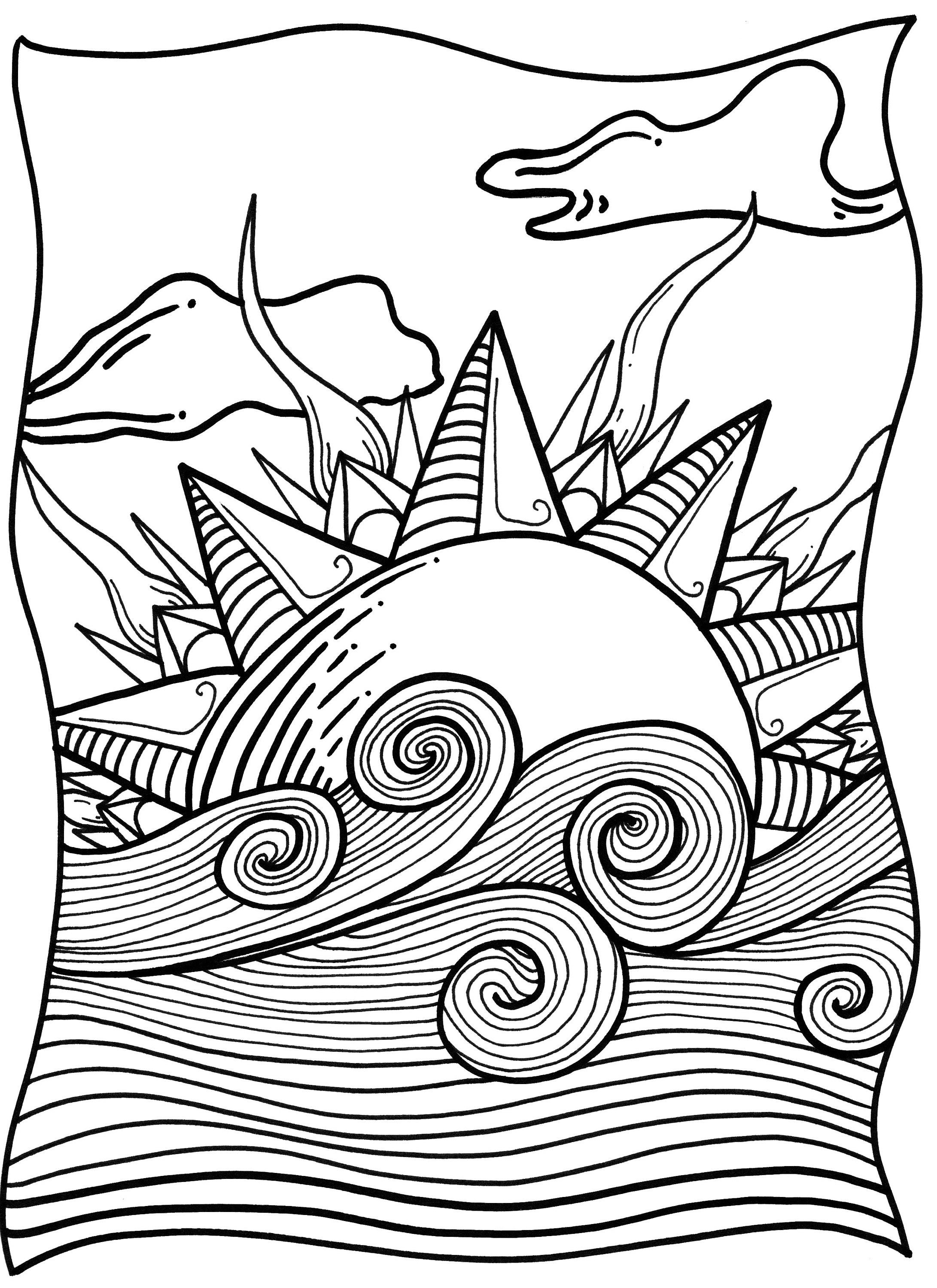 Sunshine and Nature Printable Coloring Pages - Etsy