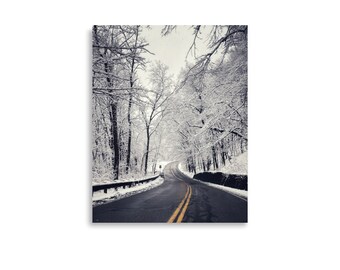 Winter Forest Road Print