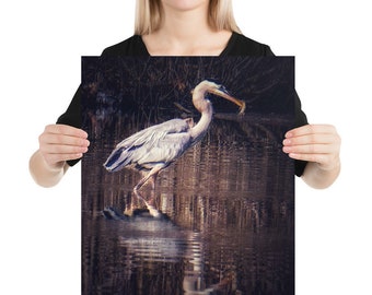 Heron Reflection Print