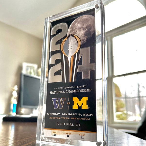 2024 CFP National Championship Ticket Stub and Acrylic Showcase