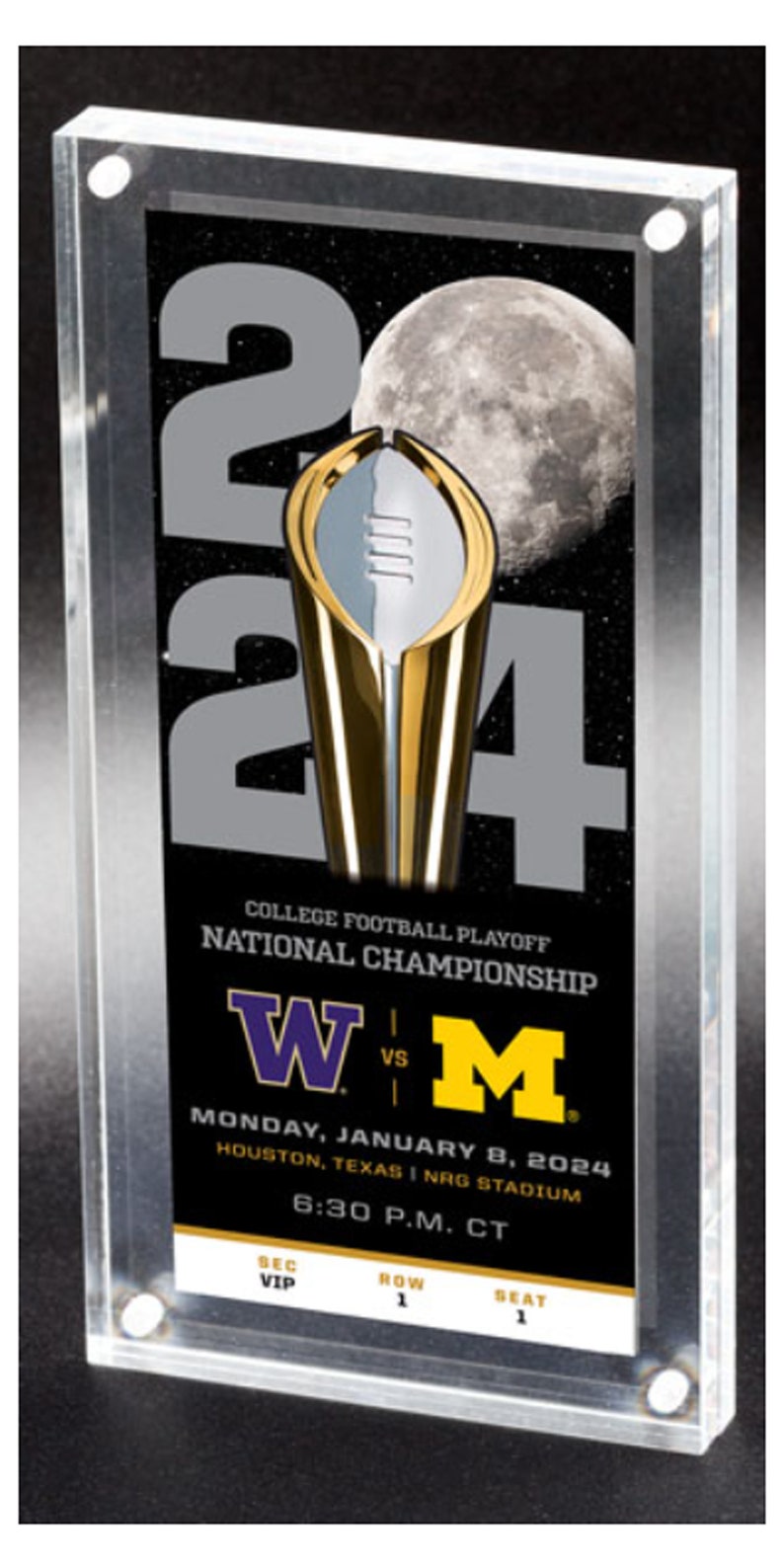2025 CFP National Championship Ticket Stub and Acrylic Showcase Etsy