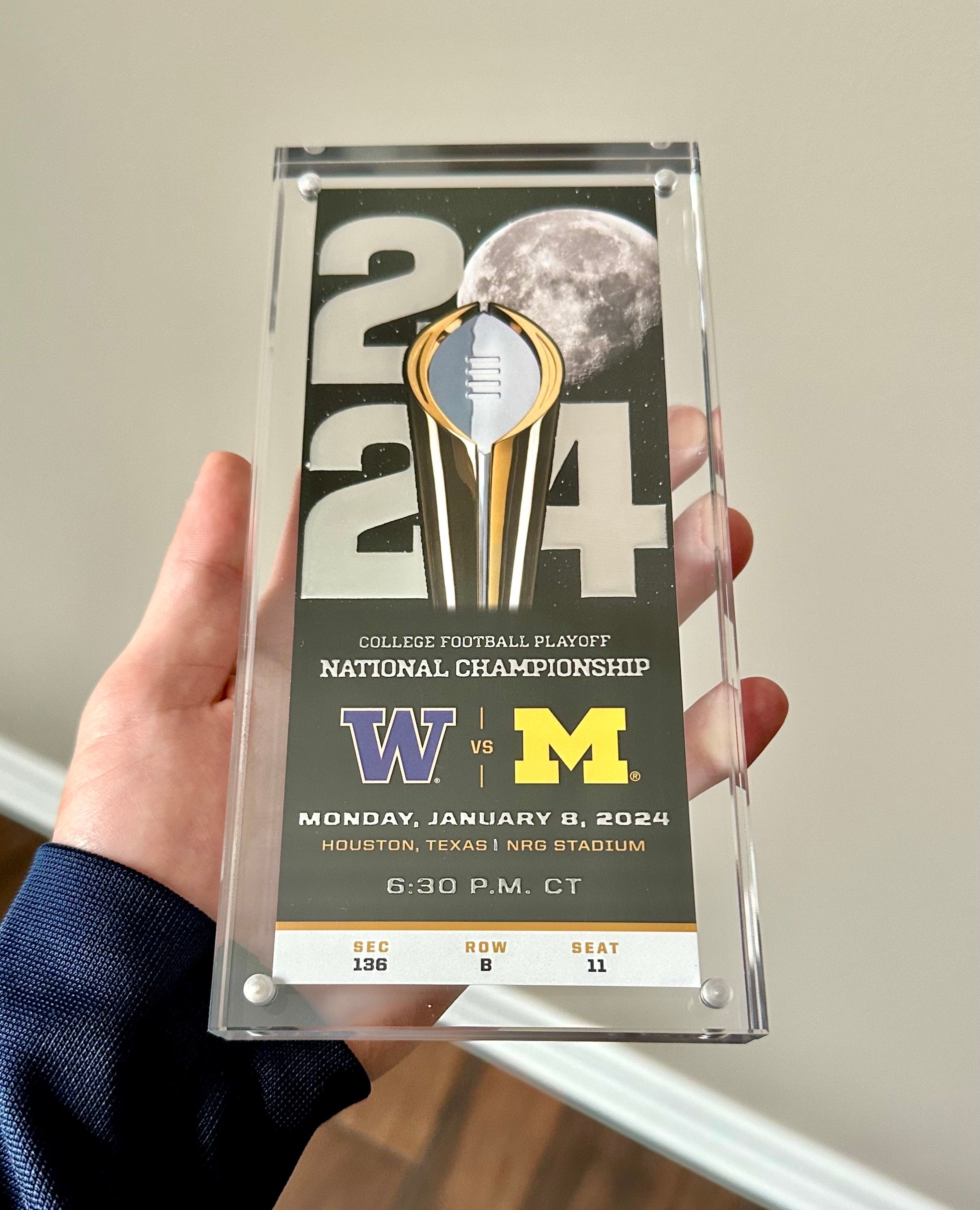 2025 CFP National Championship Ticket Stub and Acrylic Showcase Etsy