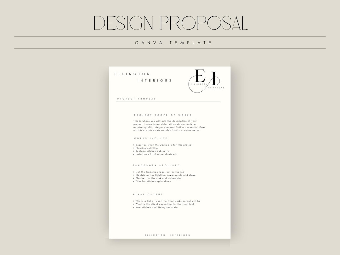 Project Proposal Template Interior Design Document Template Small ...