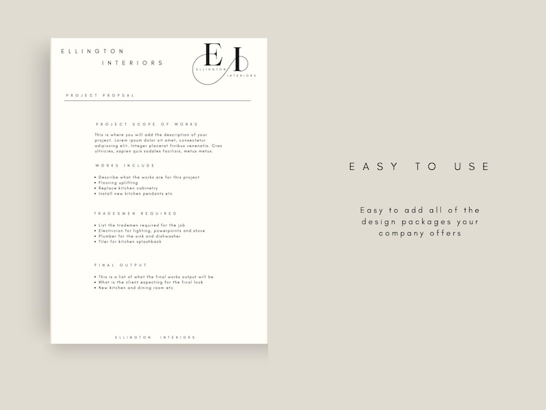 Project Proposal Template Interior Design Document Template Small ...