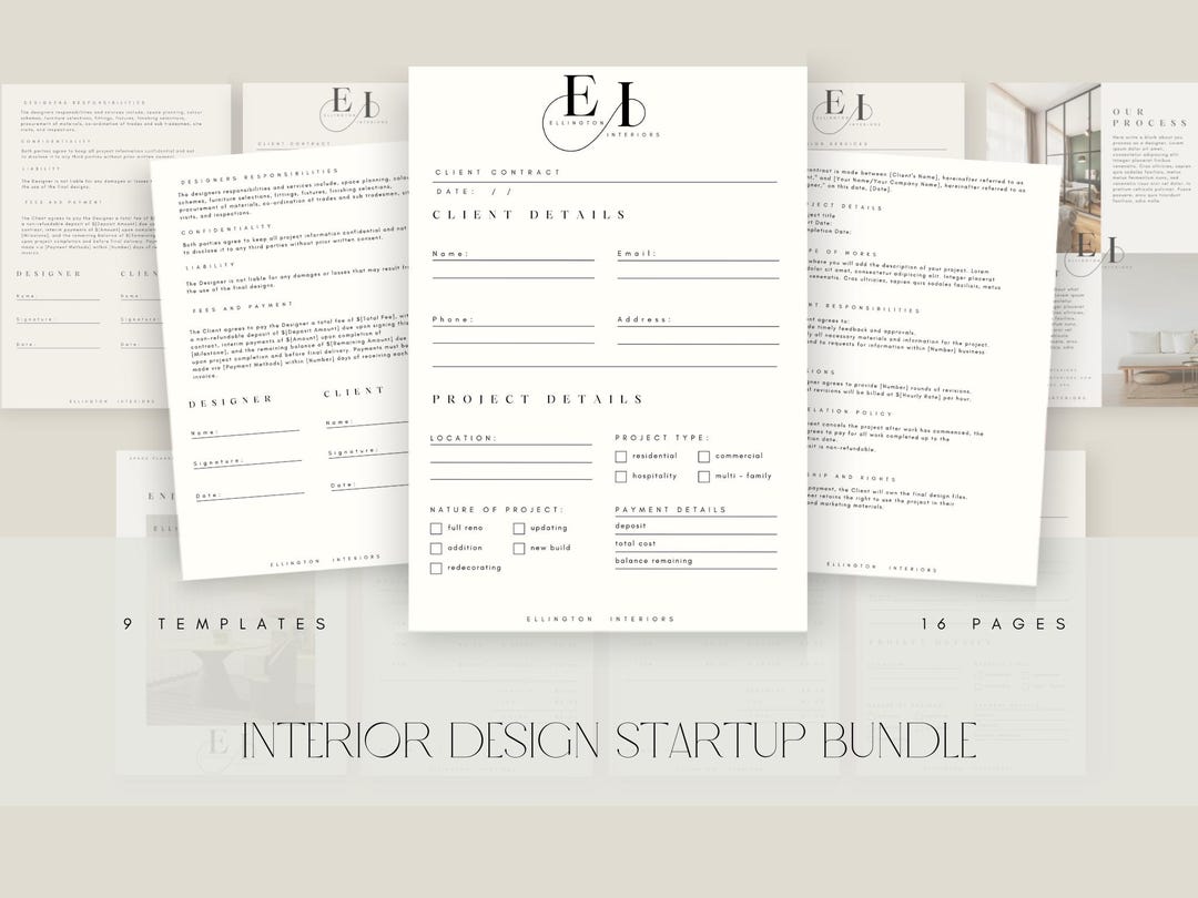 Interior Design Startup Bundle Small Business Design Templates Startup ...
