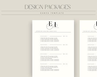Interior Design Price List Template Small Business Pricing Sheet Design Service List Template