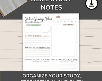 Bible Study Notes Journal Page Printable