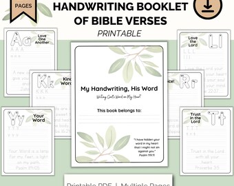 Bible Verse Handwriting Practice for Kids | A–Z Scripture Writing Booklet