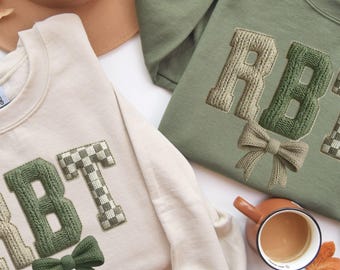 Sweat-shirt RBT à fausse broderie, pull rétro à carreaux pour technicien en comportement, t-shirt de thérapie ABA, cadeau de fin d'études RBT, cadeau d'anniversaire pour femme