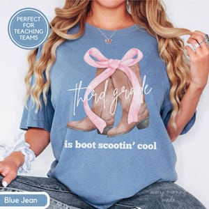 Custom Western Theme Third Grade Teacher Shirt Comfort Colors Cowgirl Teacher Tee 3rd Grade, Back to School 3rd Grade Level Matching Tshirt
