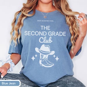 Custom Western Theme Second Grade Teacher Shirt Comfort Colors Cowgirl Teacher Tee 2nd Grade, Back to School 2nd Grade Level Matching Tshirt