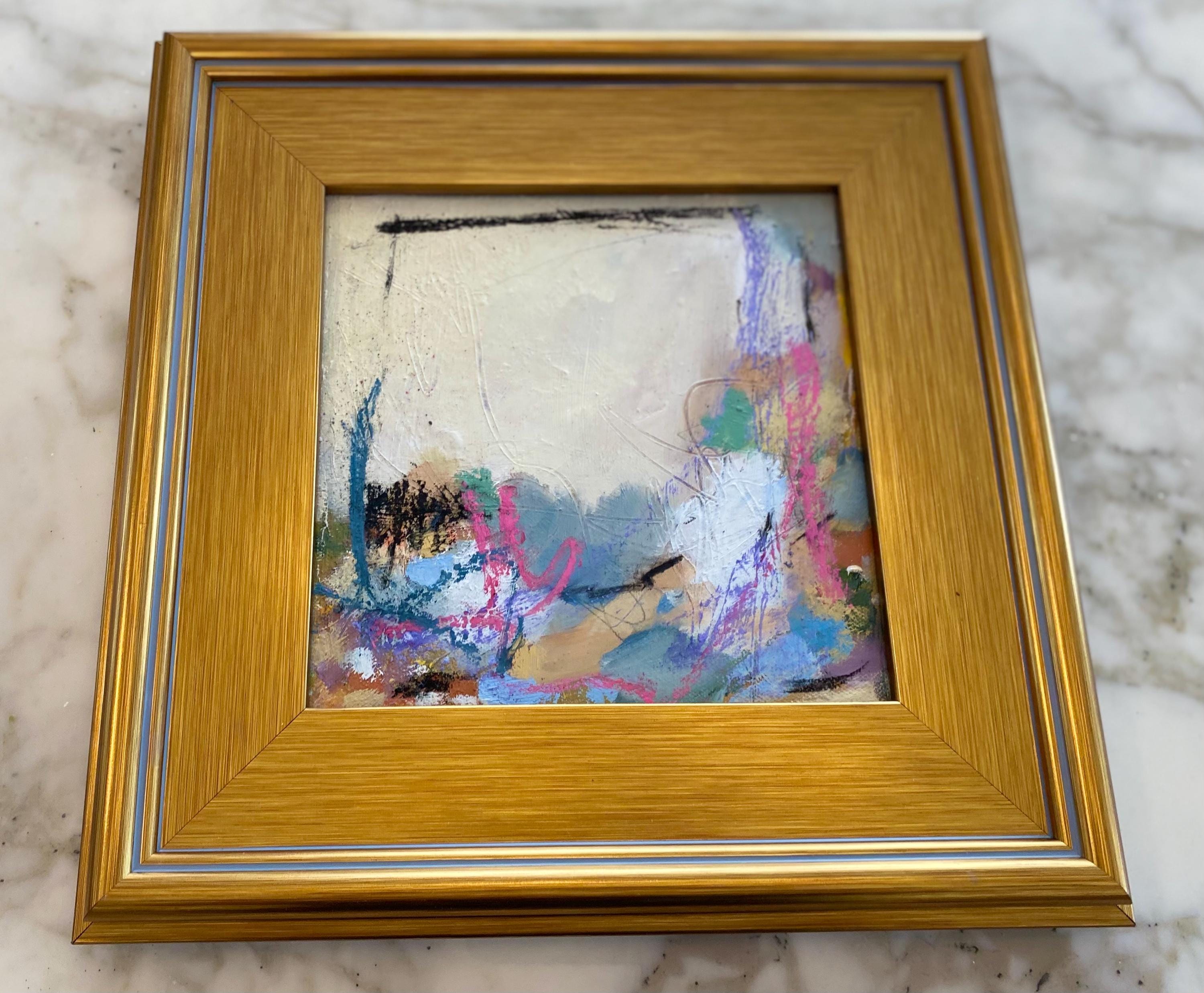Original Abstract Oil Painting on Canvas, Plein Air Gold Frame. - Etsy