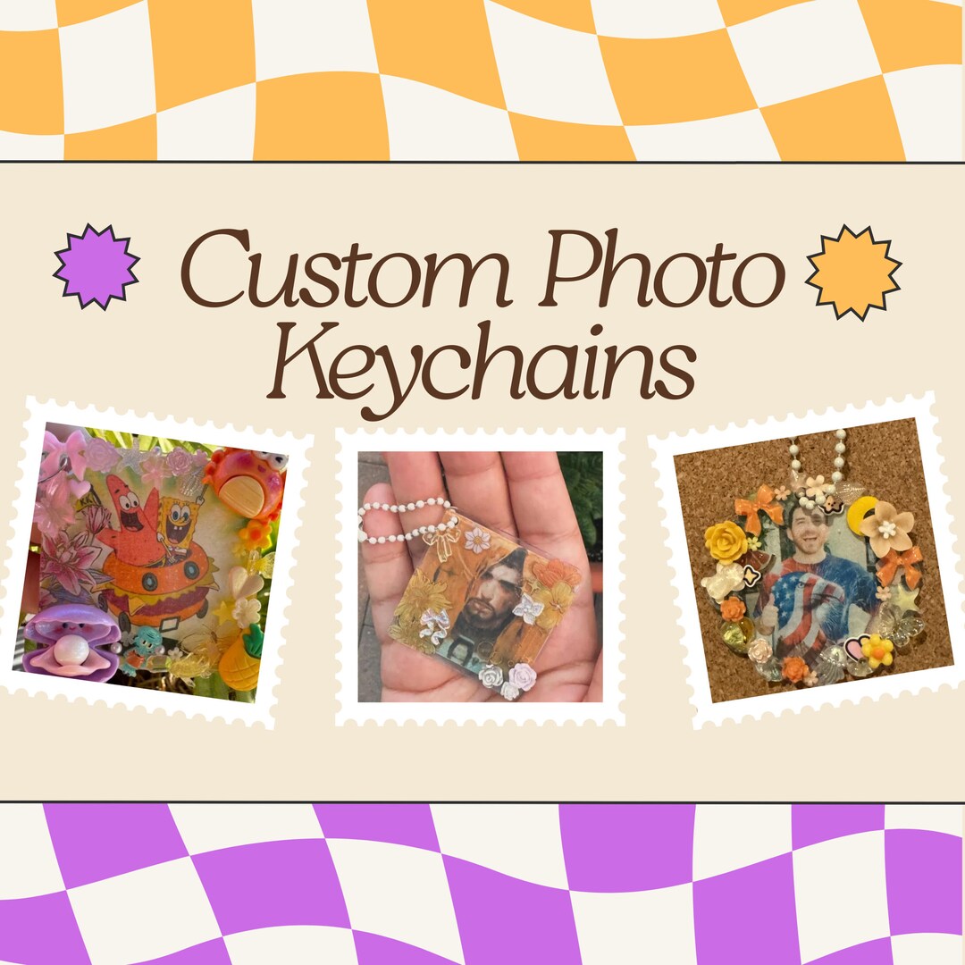 Custom Deco Style Acrylic Keychain With Personalized Image Including ...