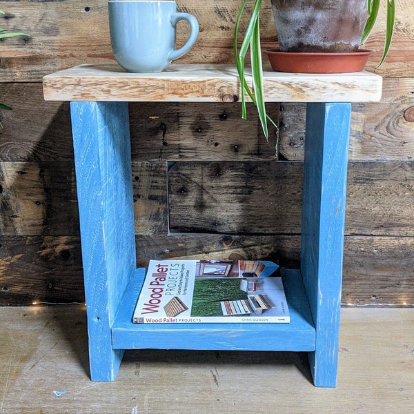 Rustic side table/Chunky lamp stand/Rustic bedside table/Child's bed side table