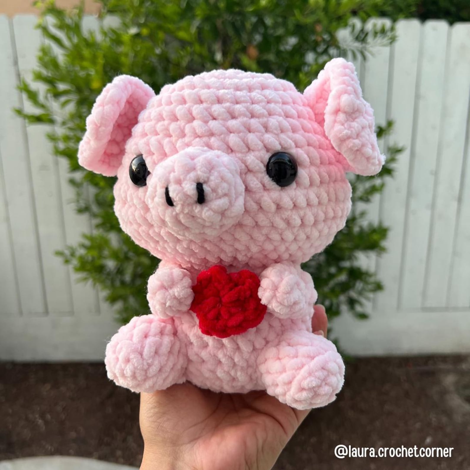 Crochet Pig with Heart