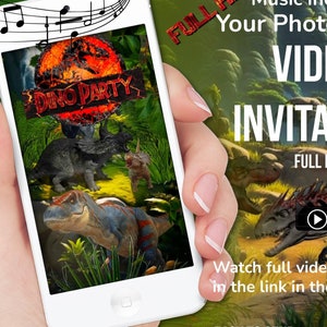 Jurassic party, Video Invitation, Dinosaur Birthday, Dinosaur Invitation, Birthday Party, Kids party, Birthday celebration Animated Video