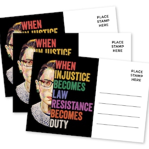 Ruth Bader Ginsburg Postkarten an Wähler Ungestrichene Wischfreie Blanko Rückseite Politische Wählerpostkartenset Wahlkarten