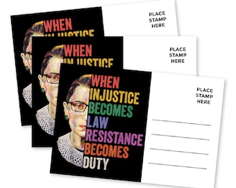 Tarjetas postales para votantes de Ruth Bader Ginsburg, sin recubrimiento, sin manchas, con dorso en blanco, juego de postales políticas para votantes a granel, tarjetas electorales