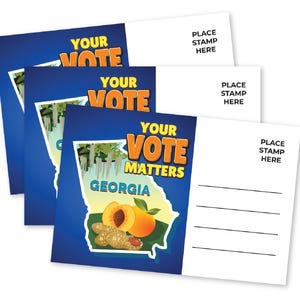 Cartoline per gli elettori dello stato della Georgia Vai a votare Set di cartoline politiche in blocco degli Stati Uniti con retro vuoto Schede di voto patriottiche per le elezioni