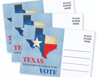 Ansichtkaarten voor Texas kiezers Ongecoat, veegvrij blanco achterkant Politiek Amerikaanse kiezer ansichtkaartenset verkiezingskaarten patriottisch