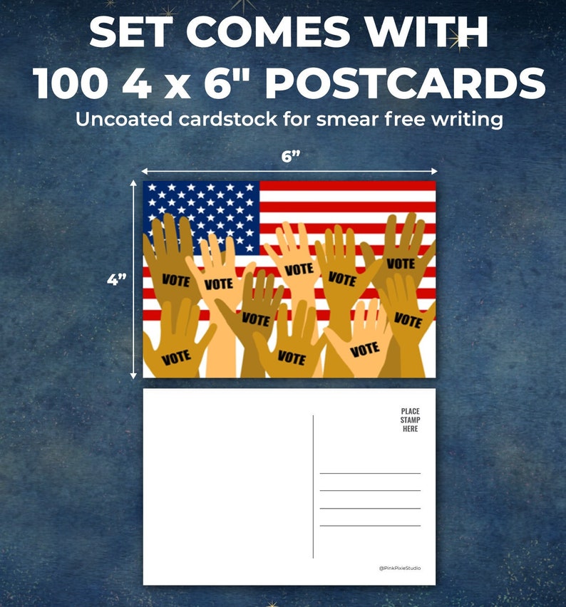 Voting Rights Postcards Postcards to Voters United States Flag Voting United Hands Voter ...