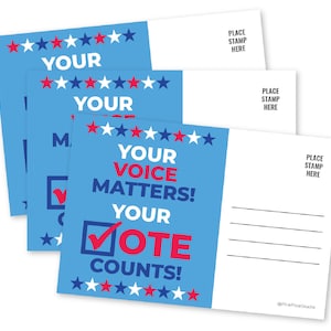 Ihre Stimme zählt Ihre Stimme zählt USA Wählerpostkarten-Set Wahlkarten politisch