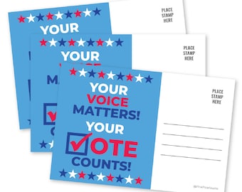 Jouw stem is belangrijk Jouw stem telt Postkaartenset Verenigde Staten kiezer Verkiezingskaarten Patriottisch