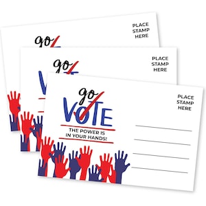 Voter Postkarten Go Vote Blank Back Politisch USA Postkarten Set Vaterländische Wahlkarten für Wahlen