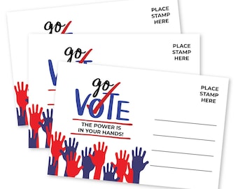Postales para votantes Go Vote Blank Back Political United States Bulk Postcard Set Tarjetas de votación patrióticas para elecciones