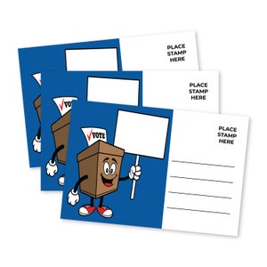 Wählerpostkarten Ausfüllen des Mitteilungsschilds Wahlurne USA Wahlkarten Wahlen Massenpost Politische Notecards Unbeschichtete leere Rückseite