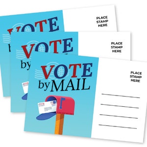 Cartoline per gli elettori Vota per posta Diventa un elettore Retro vuoto Voto patriottico in blocco Set di cartoline degli Stati Uniti Carte elettorali per le elezioni