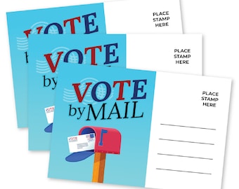 Cartões postais para eleitores Vote por correio Seja um eleitor Em branco Voltar Votação patriótica em massa Conjunto de cartões postais dos Estados Unidos Cartões de eleitor para eleições