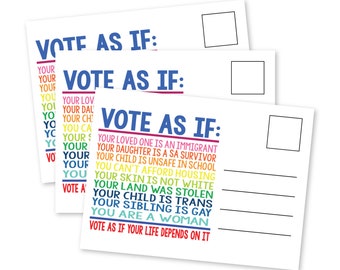 Vote As If United States Postcards Set Voter Cards for Elections