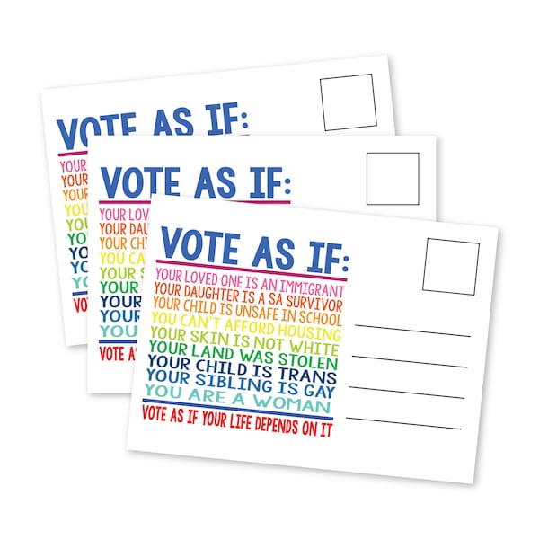 Vote As If United States Postcards Set Voter Cards for Elections