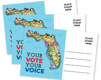 Postales para votantes de Florida Go Vote Blank Back Political United States Juego de postales a granel Tarjetas de votación patrióticas para elecciones
