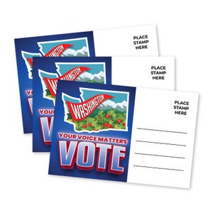 Cartoline per gli elettori dello Stato di Washington, senza patina, senza sbavature, con retro bianco, set di cartoline politiche per gli elettori degli Stati Uniti, cartoline elettorali, patriottiche
